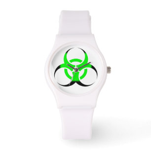 Biological Biohazard Symbol green and black Watch