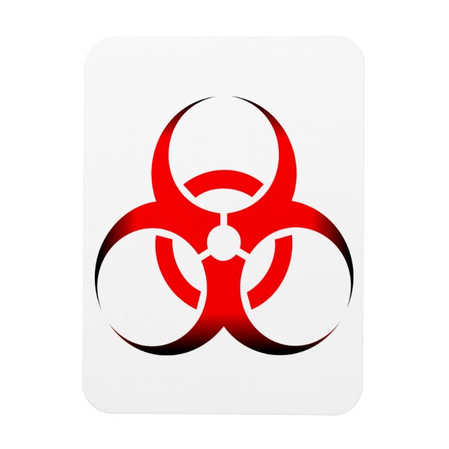 Biological Biohazard Symbol red and black Magnet (Vertical)