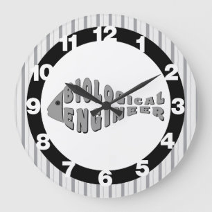 Biological Engineer Grey Fish Large Clock
