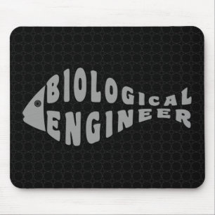 Biological Engineer Grey Fish Mouse Mat