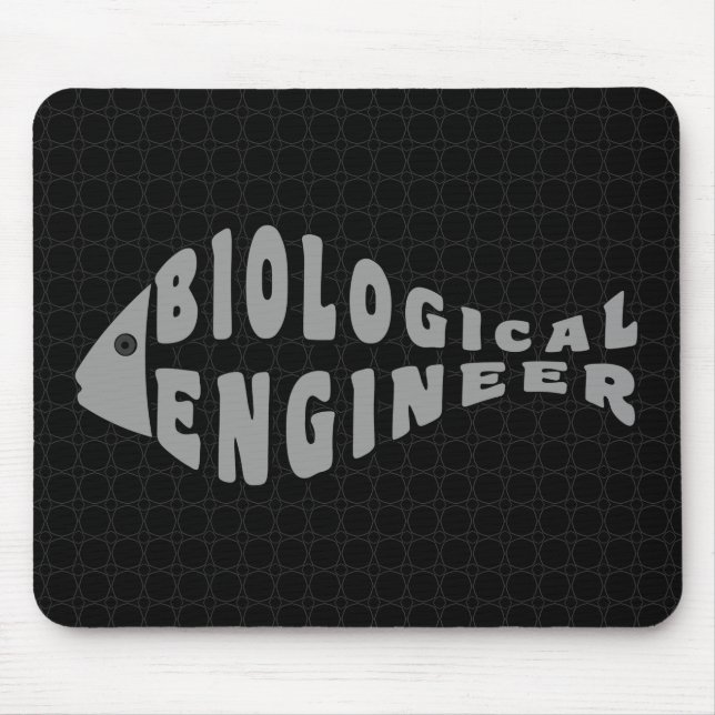 Biological Engineer Grey Fish Mouse Mat (Front)