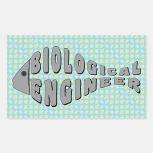 Biological Engineer Grey Fish Rectangular Sticker