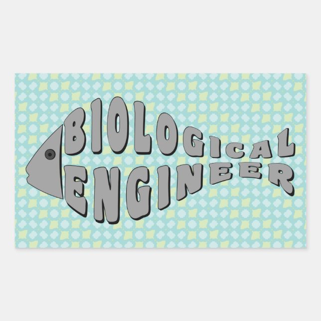 Biological Engineer Grey Fish Rectangular Sticker (Front)