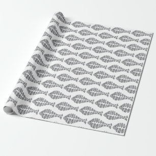 Biological Engineer Grey Fish  Wrapping Paper