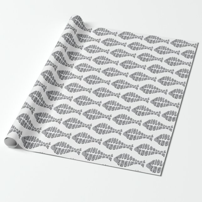 Biological Engineer Grey Fish  Wrapping Paper (Unrolled)