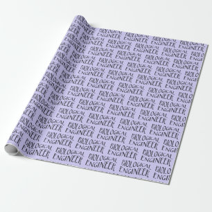Biological Engineer Grey Wavy Text Wrapping Paper