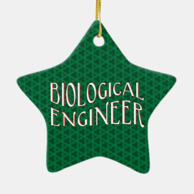 Biological Engineer Text Ceramic Tree Decoration (Back)