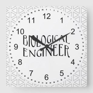 Biological Engineer Text Square Wall Clock