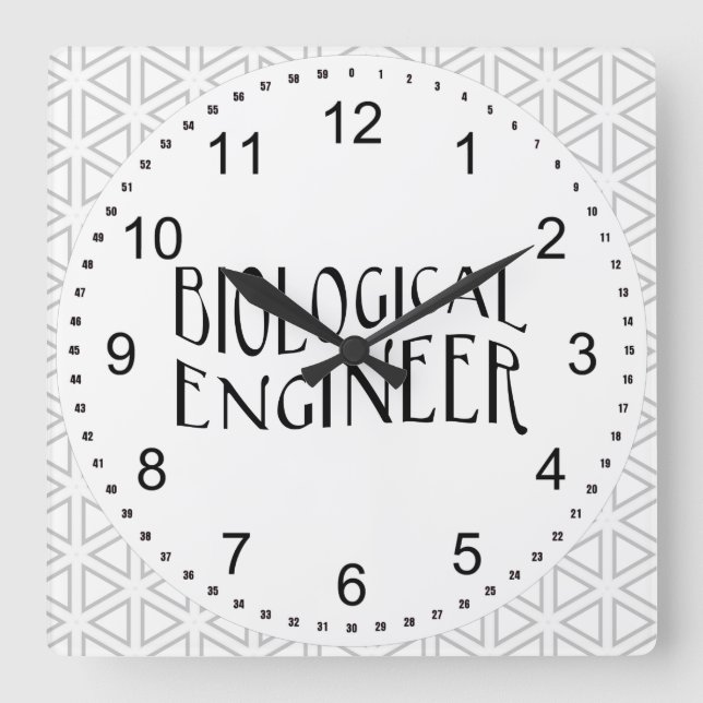 Biological Engineer Text Square Wall Clock (Front)