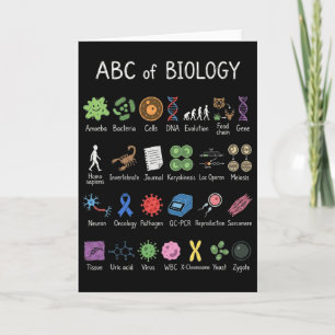 Biology Alphabet Science Education Teacher Student Card