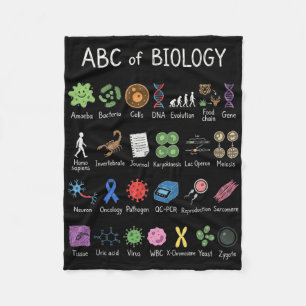 Biology Alphabet Science Education Teacher Student Fleece Blanket