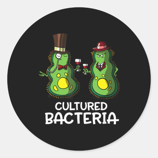 biology cultured bacteria funny student science classic round sticker (Front)
