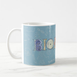 Biology diagram and typography blue coffee mug