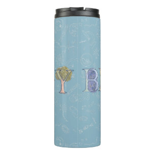 Biology diagram and typography blue  thermal tumbler