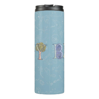 Biology diagram and typography blue  thermal tumbler