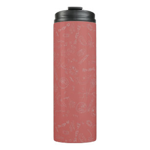 Biology diagram design dusky pink thermal tumbler