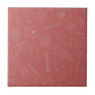 Biology diagram design dusky pink tile