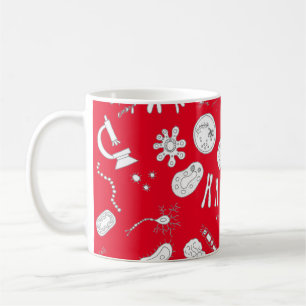 Biology diagram design white and red coffee mug