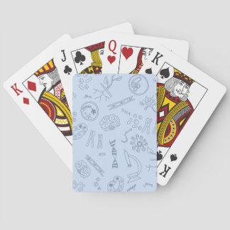 Biology diagrams design blue on blue playing cards
