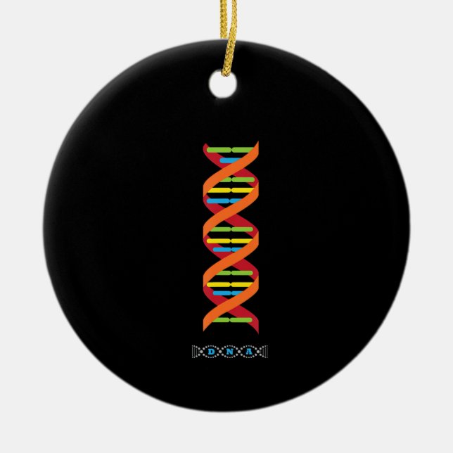 biology dna molecule  science teacher genes ceramic tree decoration (Front)