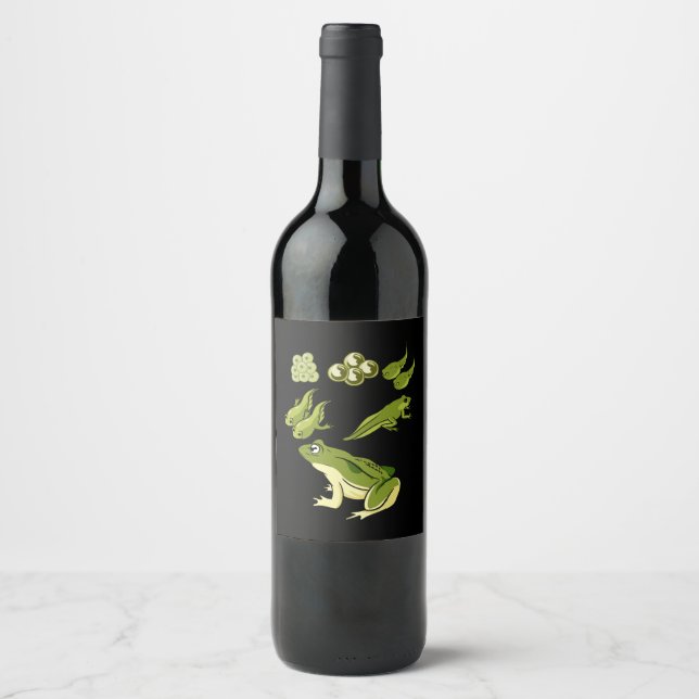 Biology - Frog Lifecycle Wine Label (Front)
