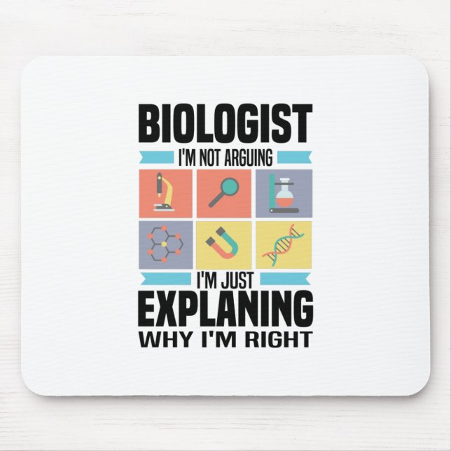 Biology Gifts | Biologists Teacher Science Student Mouse Mat (Front)