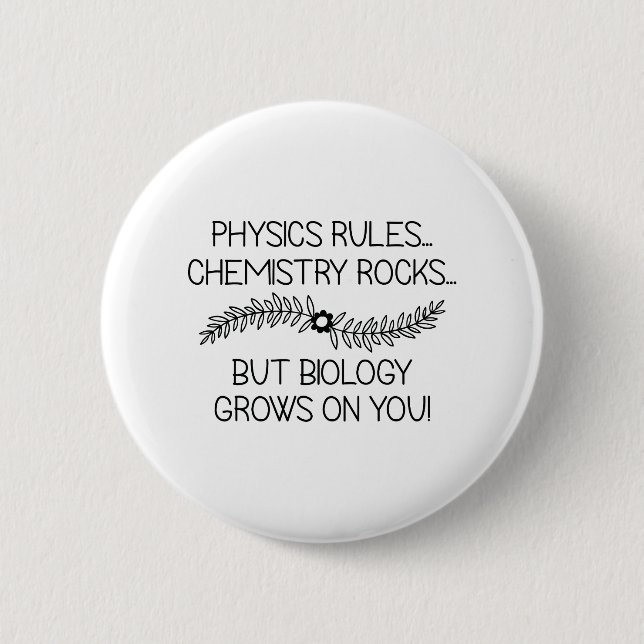 Biology Grows On You 6 Cm Round Badge (Front)