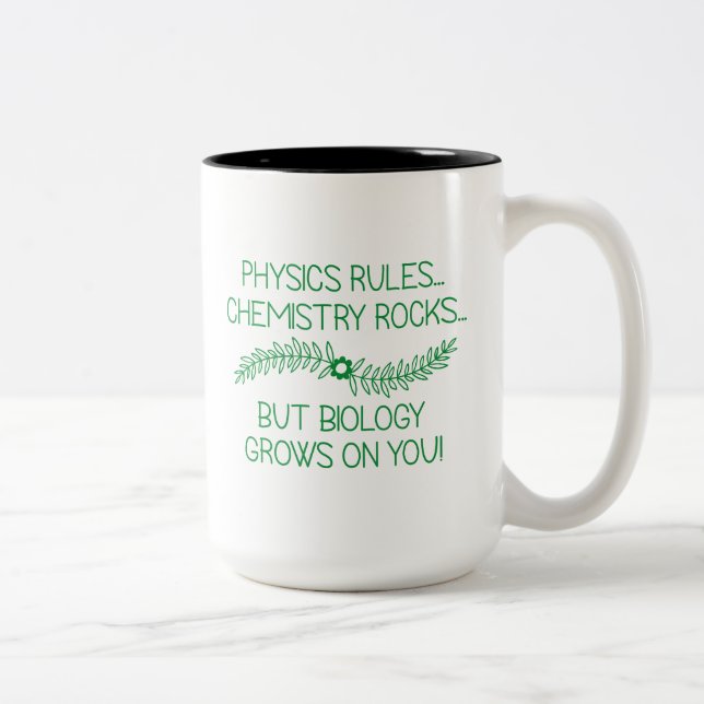 Biology Grows On You Two-Tone Coffee Mug (Right)