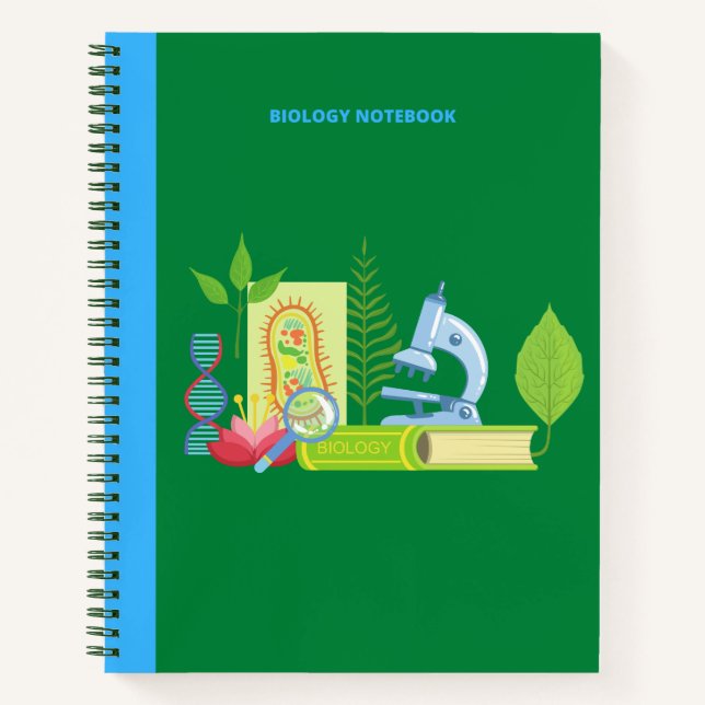 BIOLOGY ICONS (GREEN) NOTEBOOK (Front)