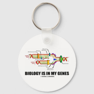 Biology Is In My Genes (DNA Replication) Key Ring