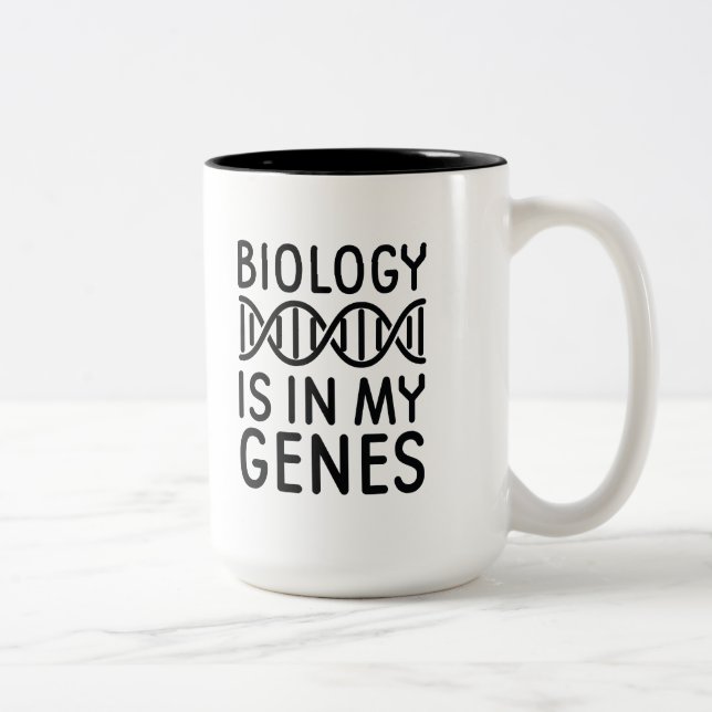 Biology Is In My Genes Two-Tone Coffee Mug (Right)