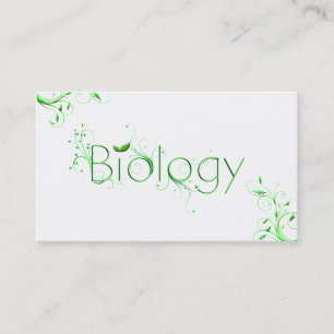Biology Leaf Typography Business Cards
