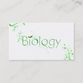 Biology Leaf Typography Business Cards