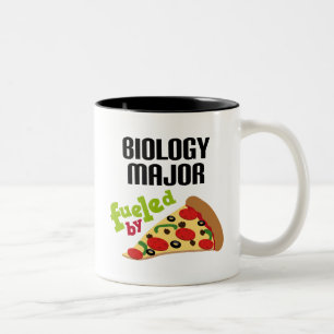 Biology Major Gift (Pizza) Two-Tone Coffee Mug