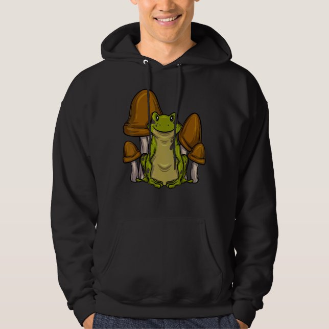 Biology Mycology Frog Catcher Mushroom Collector F Hoodie (Front)