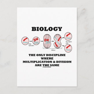 Biology Only Discipline Multiplication Division Postcard