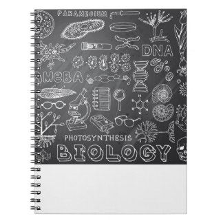 Biology Science Doodle in Grey Chalkboard Notebook