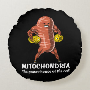 Biology Science Mitochondria Funny Joke Round Cushion