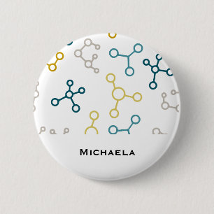 Biology Science Molecules Pattern Graduation 6 Cm Round Badge