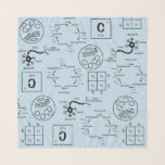 Biology Science Teacher Pattern Genetics Cell Geek Scarf<br><div class="desc">Life science themed design with Punnett Squares,  Kreb's Cycle diagrams,  carbon elements,  bacteria cells under the microscope,  and neurons. Great for teachers and biology majors.</div>