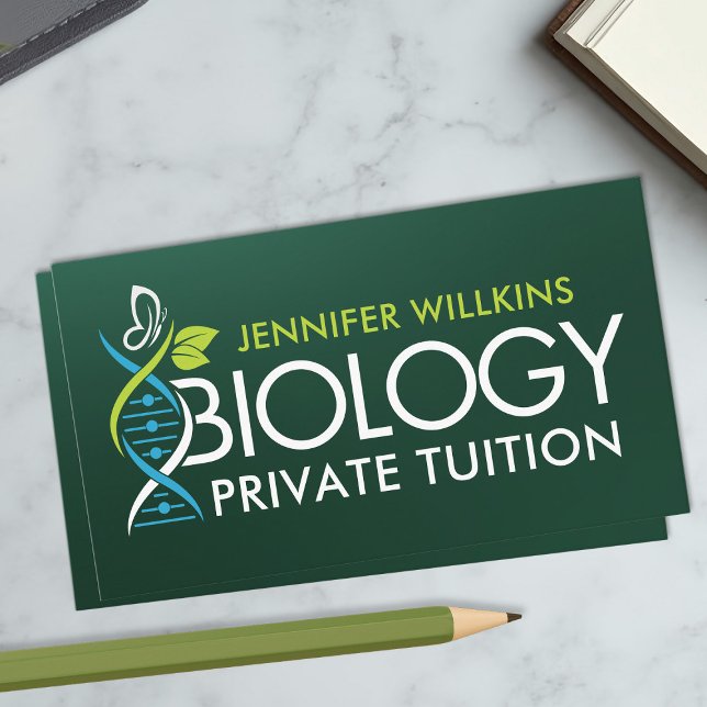 Biology Science Tutoring Services - Teacher Business Card (Creator Uploaded)