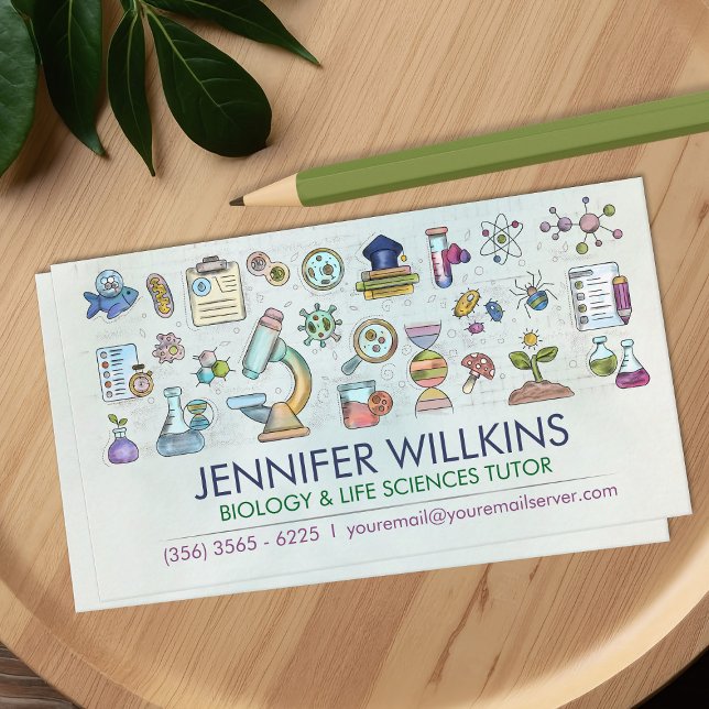 Biology Science Tutoring Services - Teacher Business Card (Creator Uploaded)