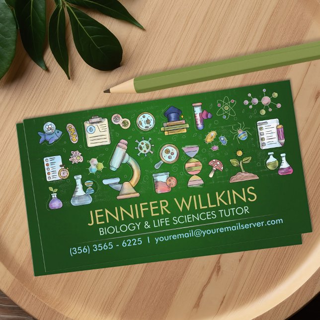 Biology Science Tutoring Services - Teacher Business Card (Creator Uploaded)