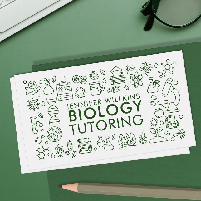 Biology Science Tutoring Services - Teacher Business Card (Creator Uploaded)