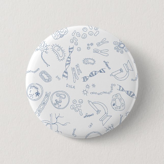 Biology scientific diagrams design 6 cm round badge (Front)