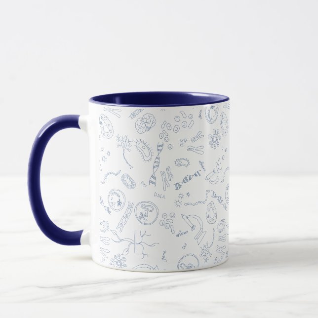 Biology scientific diagrams design mug (Left)
