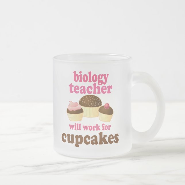 Biology Teacher (Funny) Gift Frosted Glass Coffee Mug (Right)