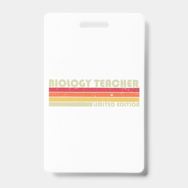 BIOLOGY TEACHER Funny Job Title Profession Birthda ID Badge (Front)