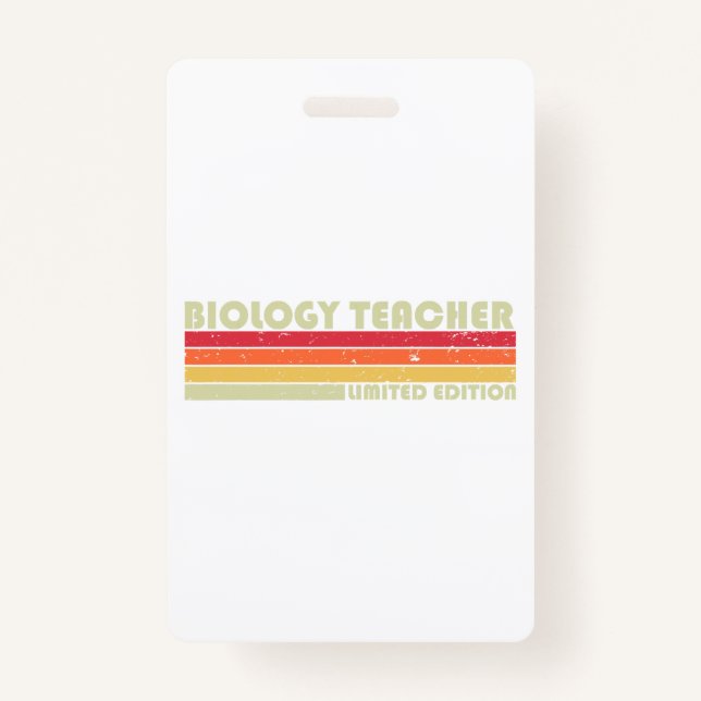 BIOLOGY TEACHER Funny Job Title Profession Birthda ID Badge (Front)