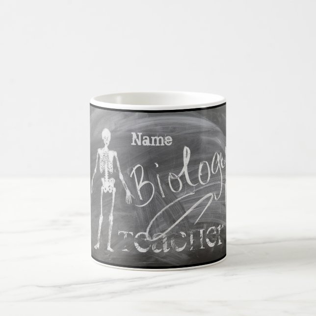 Biology Teacher Gift Skeleton Personalised Coffee Mug (Center)